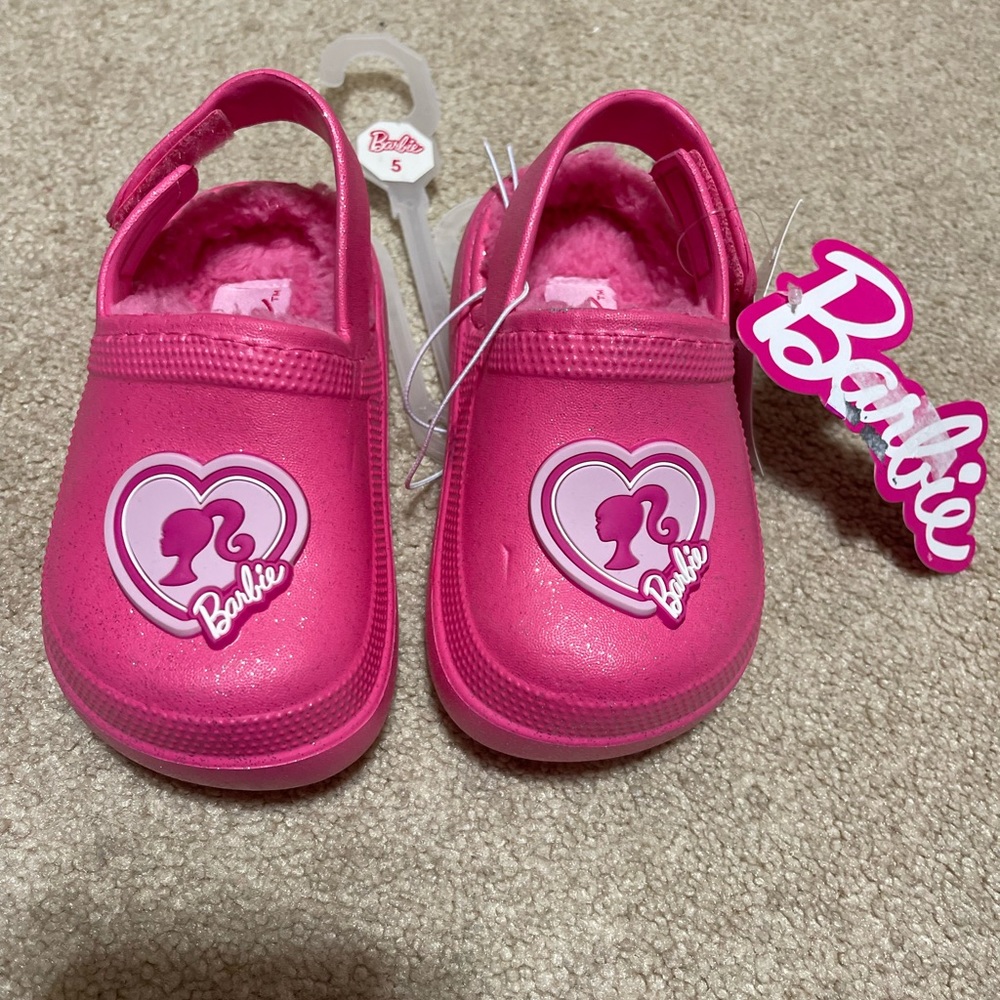 Barbie Pink Sandals with Heart Decoration size 5